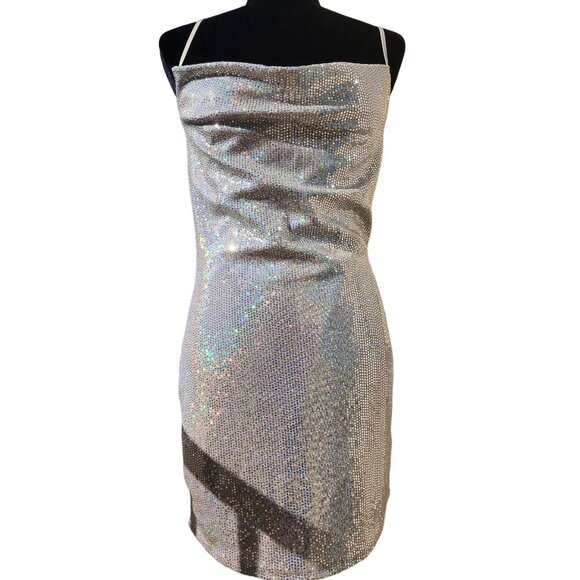 💎🎉♛⚜ Sparkly Dazzling Embellished Shimmering Party Holiday Cocktail Sexy Dress - Picture 5 of 16